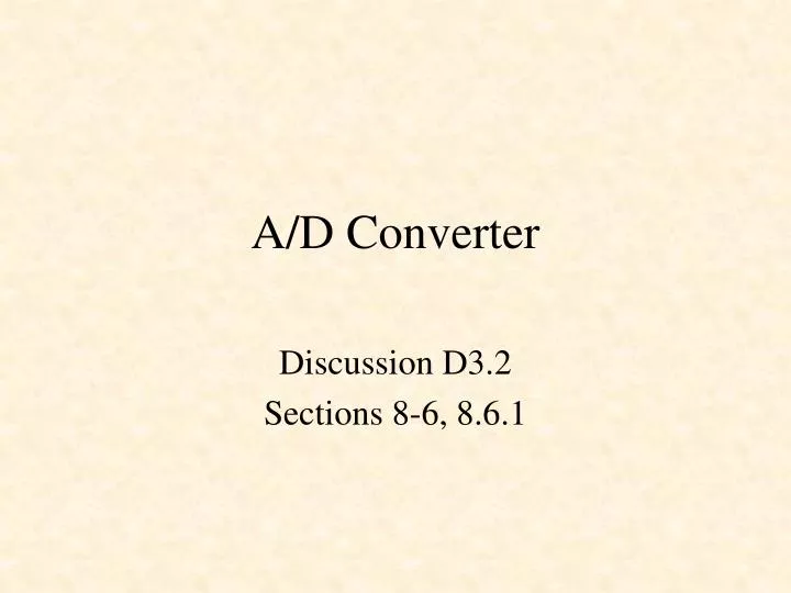 a d converter