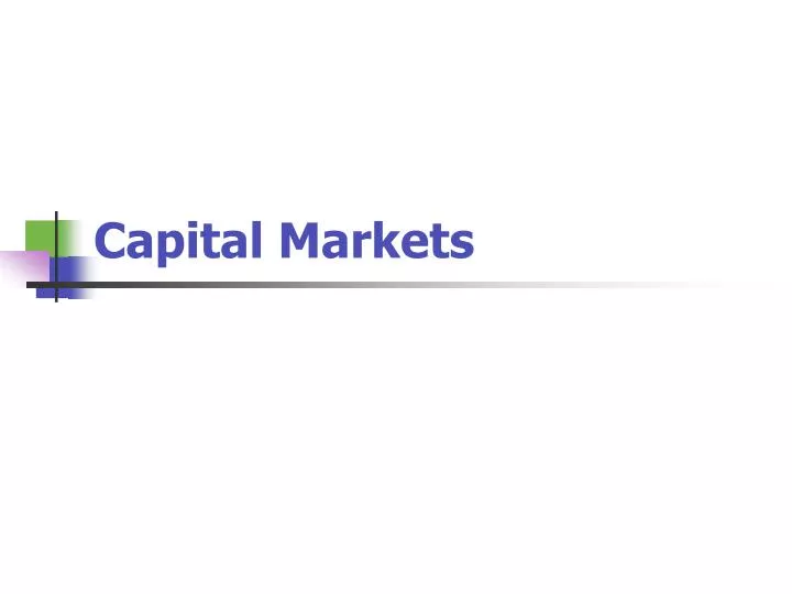 capital markets