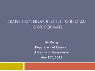 Transition from BFO 1.1 to BFO 2.0 (OWL Format)