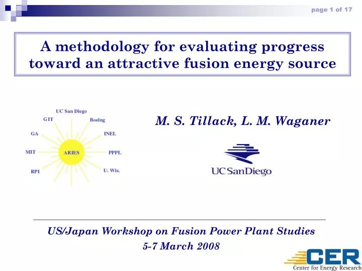 a methodology for evaluating progress toward an attractive fusion energy source