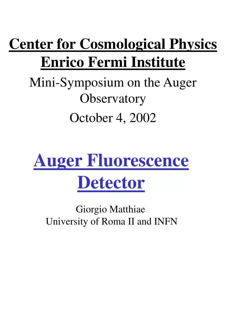 auger fluorescence detector