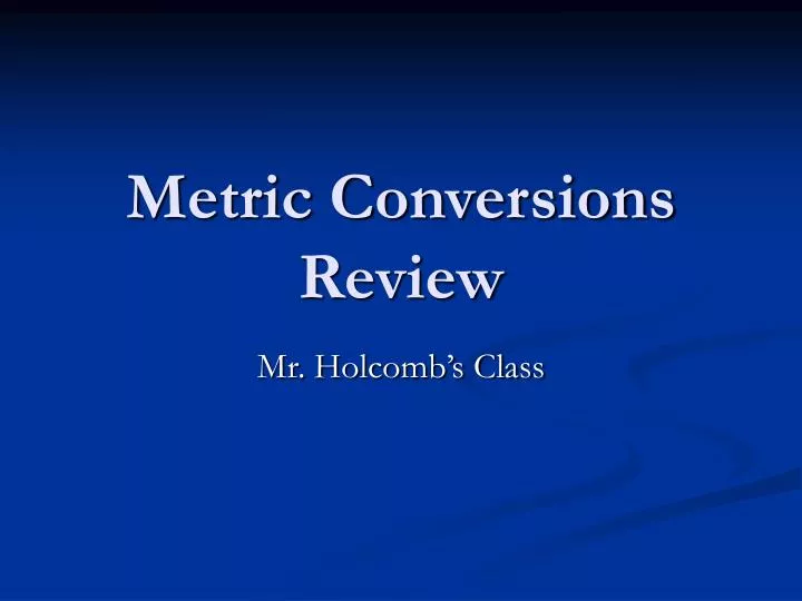 metric conversions review