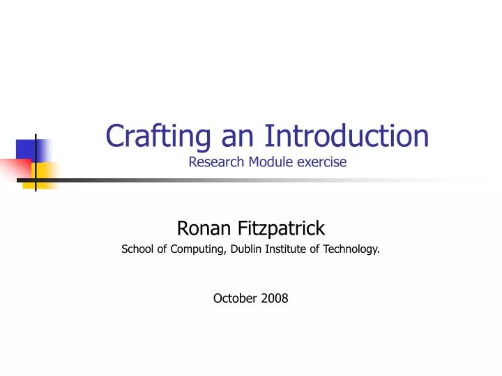 crafting an introduction research module exercise