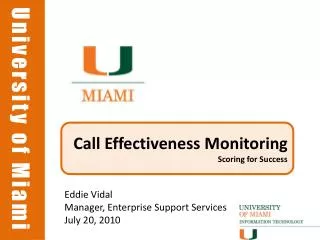 Call Effectiveness Monitoring Scoring for Success