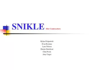 SNIKLE Site Contractors
