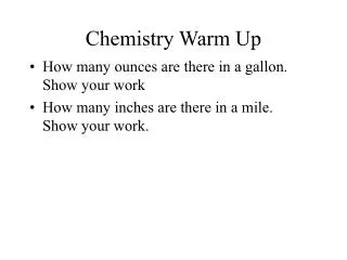 Chemistry Warm Up
