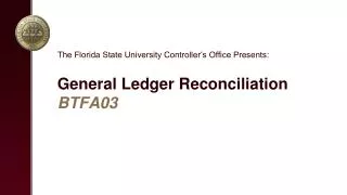 General Ledger Reconciliation BTFA03