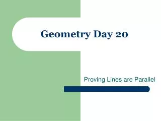 Geometry Day 20