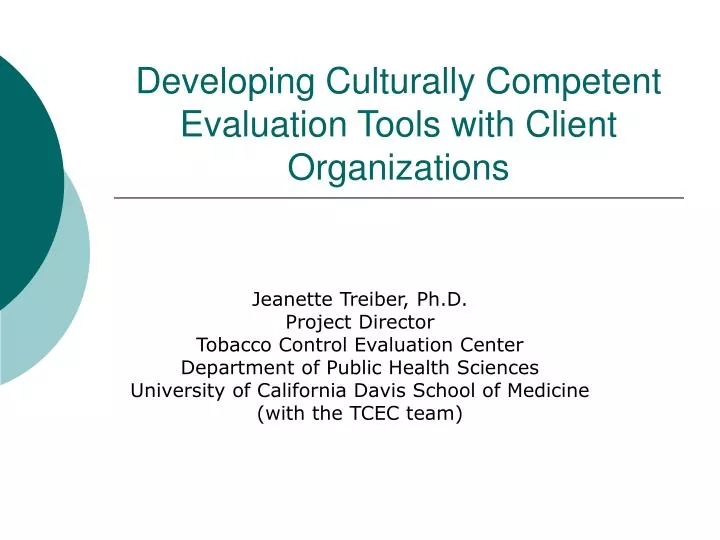 developing culturally competent evaluation tools with client organizations