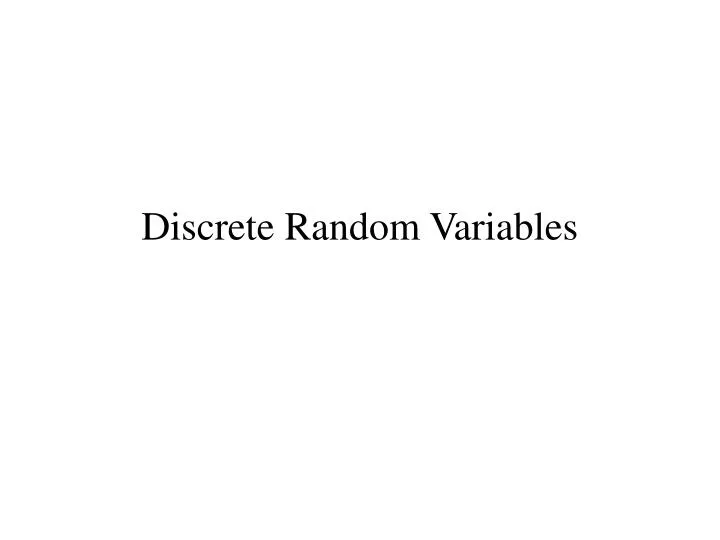 discrete random variables