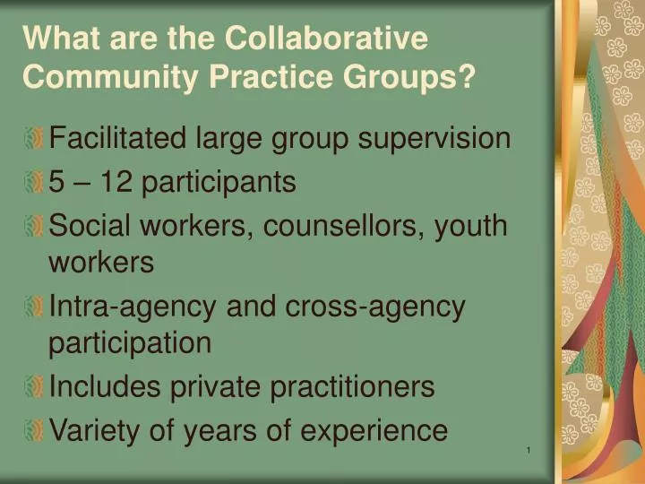 what are the collaborative community practice groups