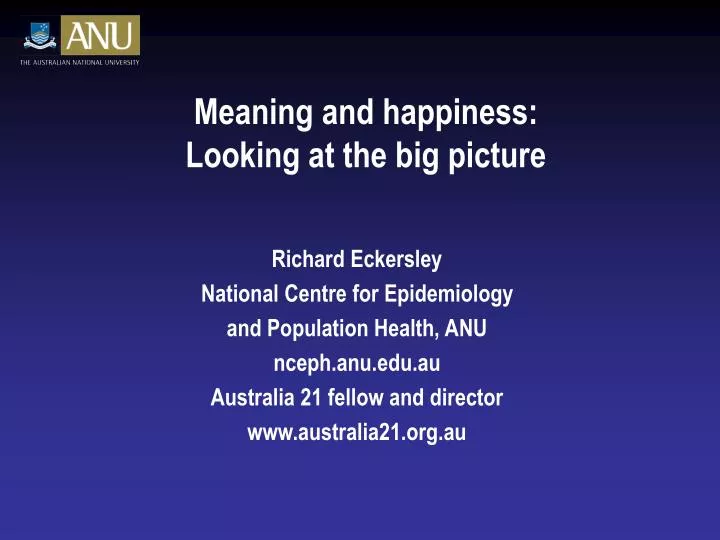 meaning and happiness looking at the big picture