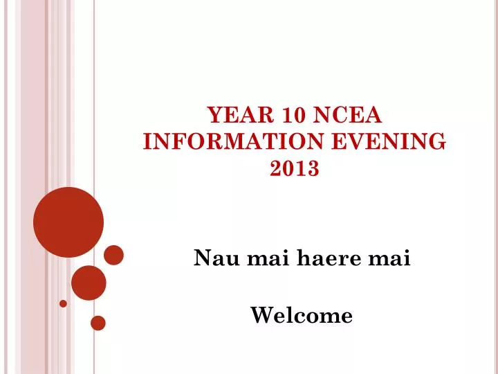 year 10 ncea information evening 2013