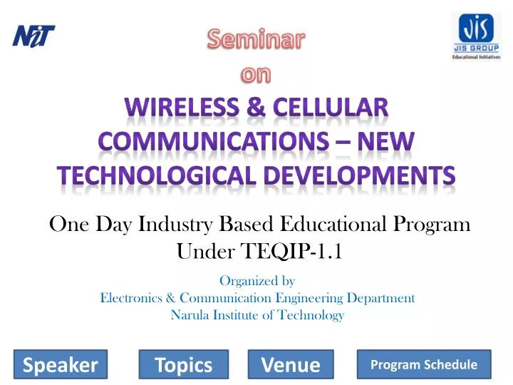 seminar on wireless cellular communications new technological developments