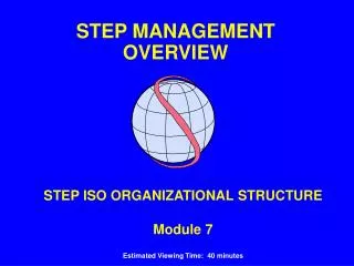 STEP ISO ORGANIZATIONAL STRUCTURE Module 7 Estimated Viewing Time: 40 minutes