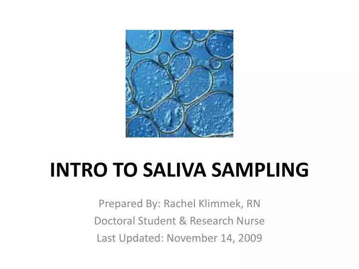 intro to saliva sampling