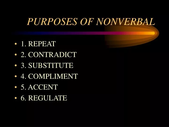 purposes of nonverbal