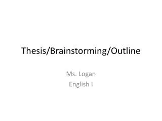 Thesis/Brainstorming/Outline