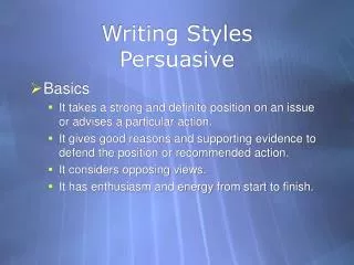 Writing Styles Persuasive