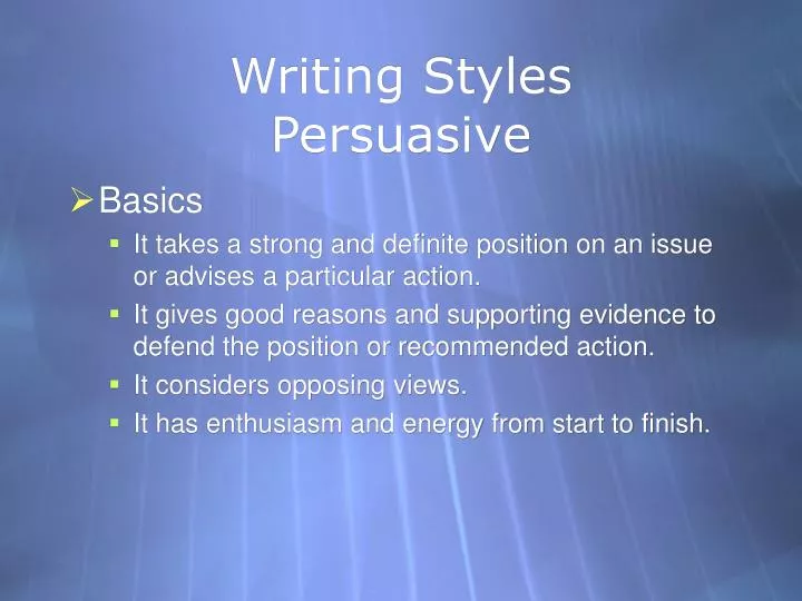 writing styles persuasive