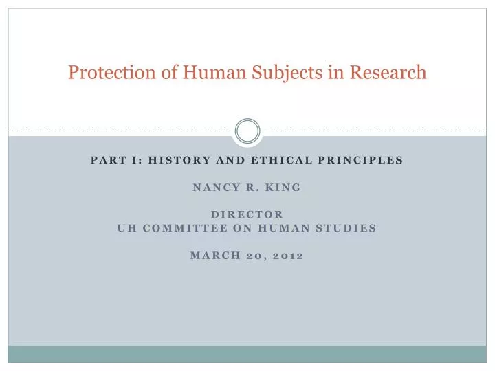 protection of human subjects in research