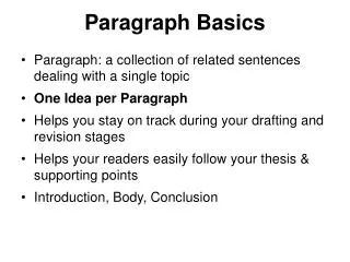 Paragraph Basics