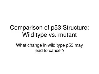 Comparison of p53 Structure: Wild type vs. mutant