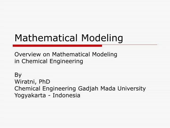 mathematical modeling