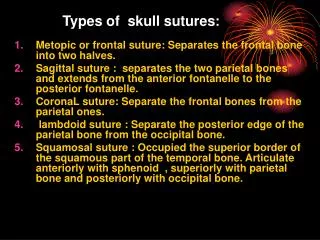 Types of skull sutures :