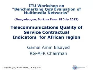 Telecommunications Quality of Service Contractual Indicators for African region