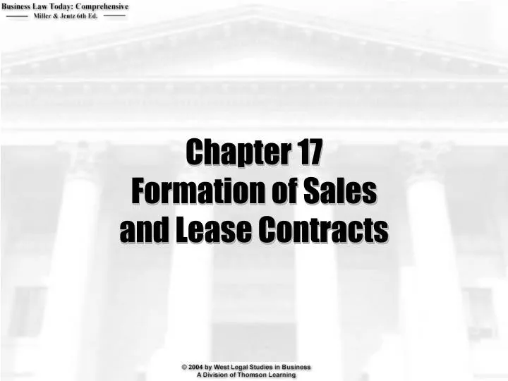 chapter 17 formation of sales and lease contracts