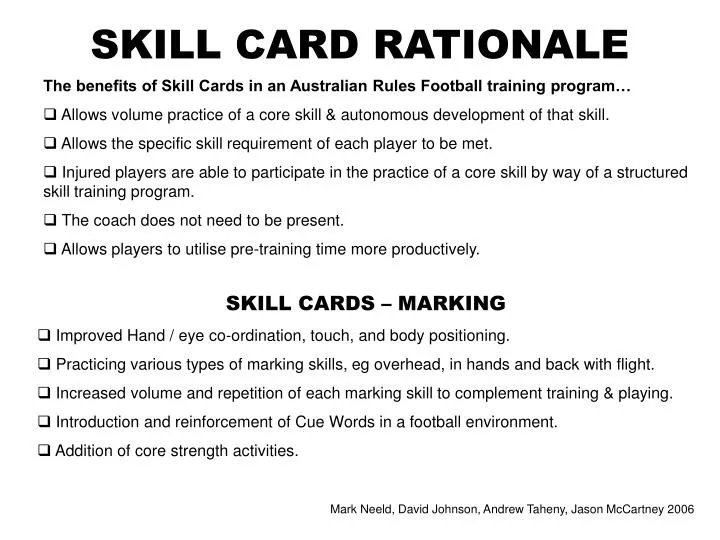 skill card rationale