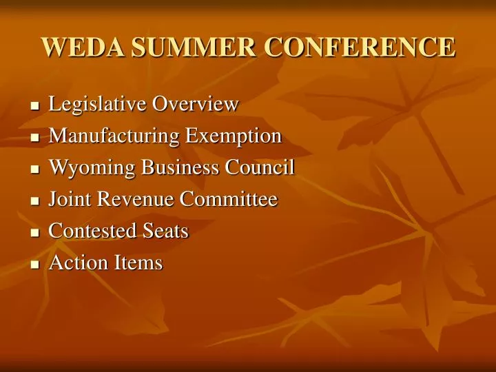 weda summer conference