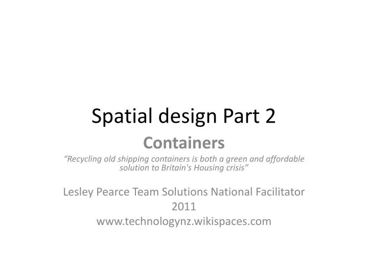 spatial design part 2