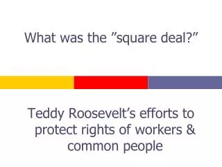 what was the square deal