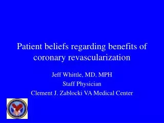 Patient beliefs regarding benefits of coronary revascularization