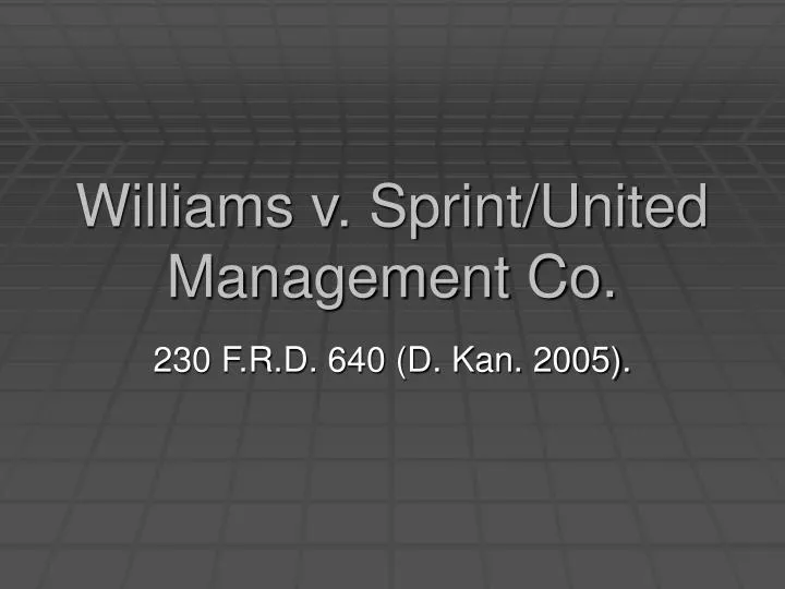 williams v sprint united management co
