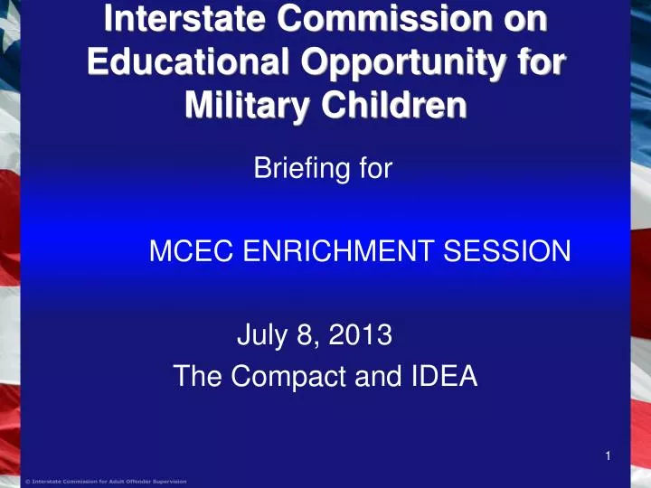 interstate commission on educational opportunity for military children