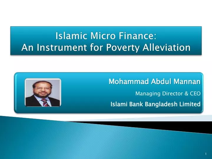 islamic micro finance an instrument for poverty alleviation
