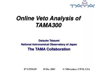 Online Veto Analysis of TAMA300