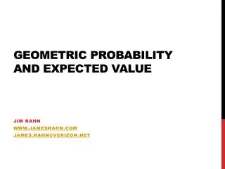 Geometric Probability and Expected Value