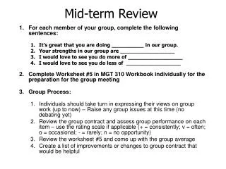 mid term review
