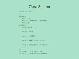 Class Student