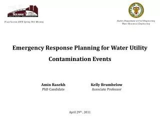 Emergency Response Planning for Water Utility Contamination Events
