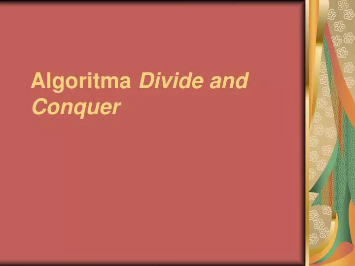 algoritma divide and conquer