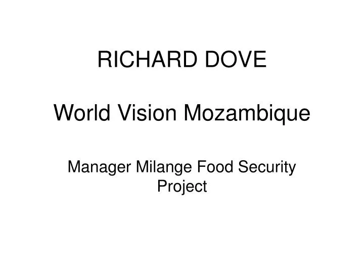 richard dove world vision mozambique