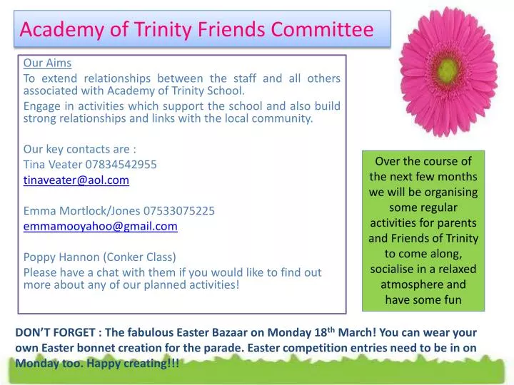 academy of trinity friends committee