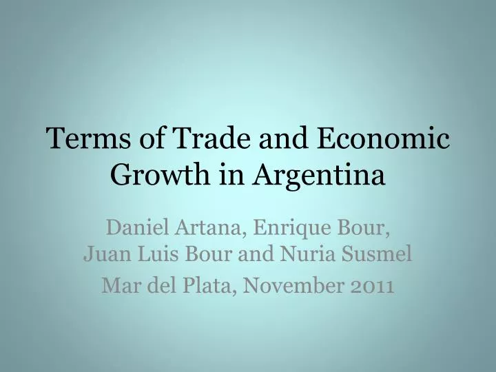 terms of trade and economic growth in argentina