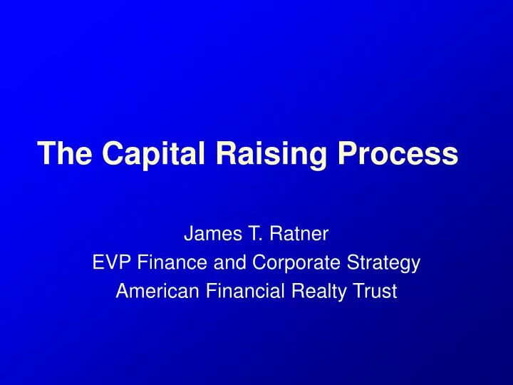 the capital raising process