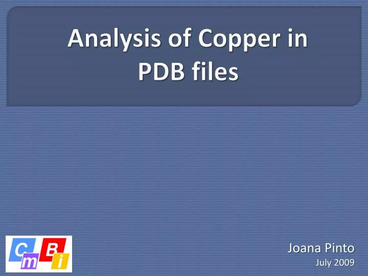 analysis of copper in pdb files